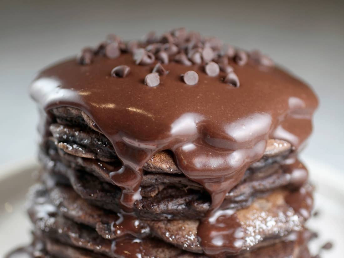 Double chocolate pancakes
